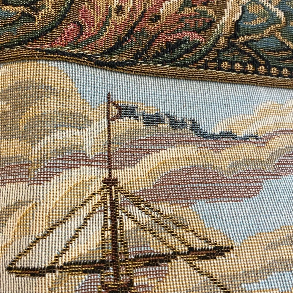NWT The Galleon Metrax Ship Harbor Tapestry - made in Belgium